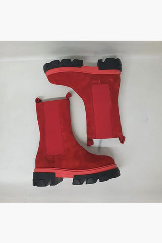 Wake 12 red suede ankle boots with elastic