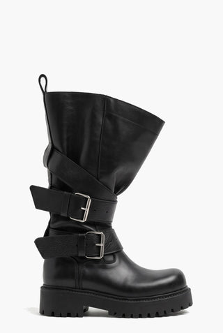 Boomerang 203 - Stivali con Cinture in Pelle Nero — Profilo