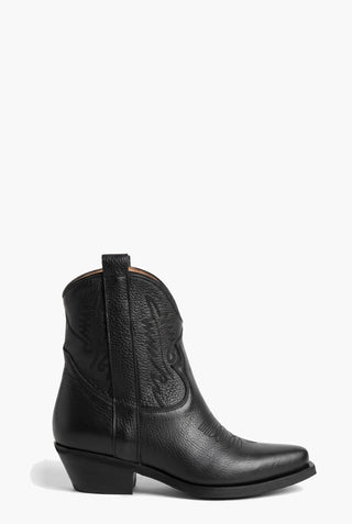 Stivaletti Oldwest 5 pelle nero ricamo — Profilo
