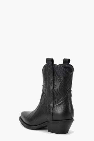 Stivaletti Oldwest 5 pelle nero ricamo — Tre quarti dietro