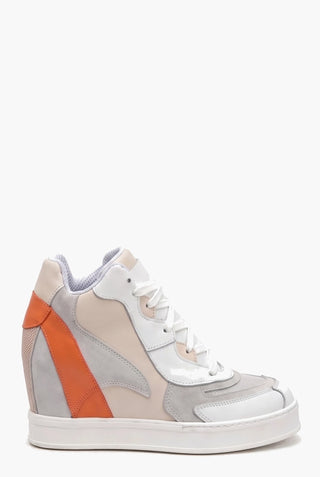 Sneakers Upp Code 2 pelle bianco e camoscio ghiaccio — Profilo