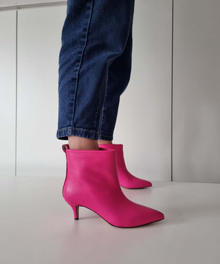 Botines de piel 2504 fucsia