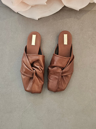 Sabot pelle marrone Rosy 18