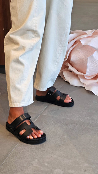 Ciabatta pelle nero Bio 20