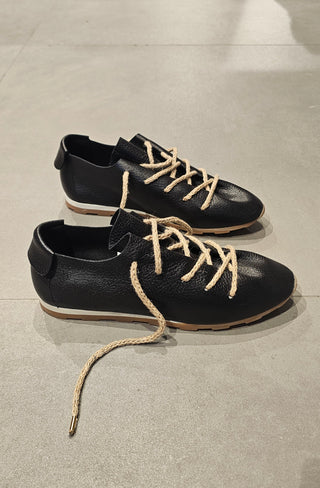 Scarpa pelle bottalato nero con lacci Sushi 203