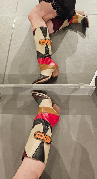 Stivali pelle Irene Patch Long versione 2