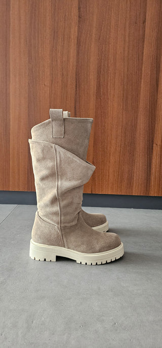 Stivale doppio gambale camoscio taupè Ibz Double 778