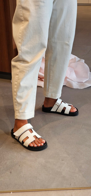 Ciabatta pelle bianco Bio 20