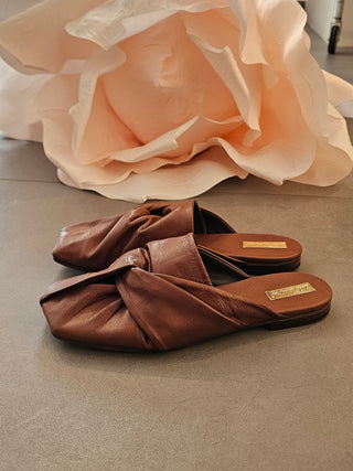 Sabot pelle marrone Rosy 18