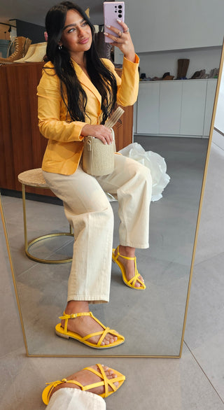 Sandalo pelle giallo Miss 25