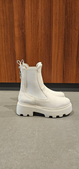 Stivaletti camoscio latte Vienna con elastici