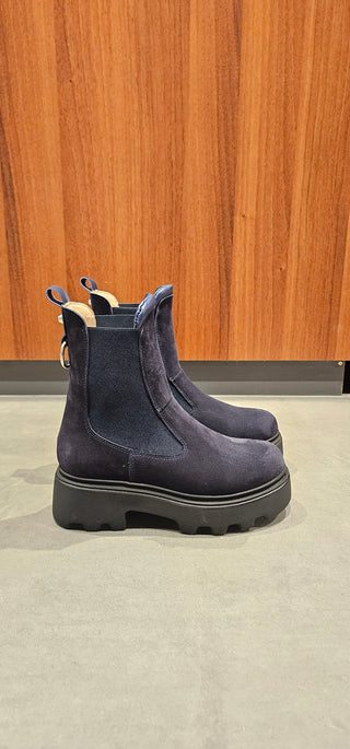 Stivaletti camoscio blu Vienna con elastici