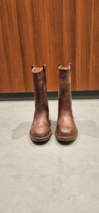 Stivaletti al polpaccio nabuk cuoio spazzolato Cassandra