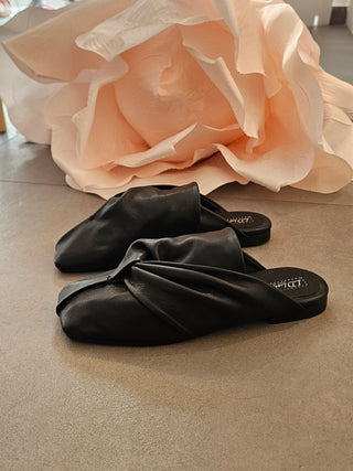Sabot pelle nero Rosy 18