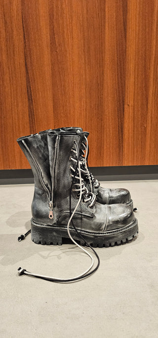 Anfibi nabuk nero spazzolato Boomerang Double Zip