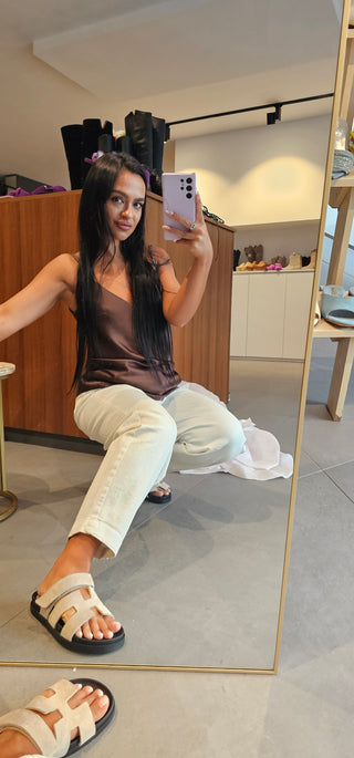 Ciabatta camoscio beige Bio 20