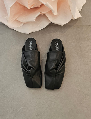 Sabot pelle nero Rosy 18