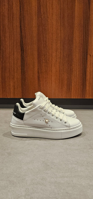 Sneakers pelle bianco e pelle nero perla Chicago