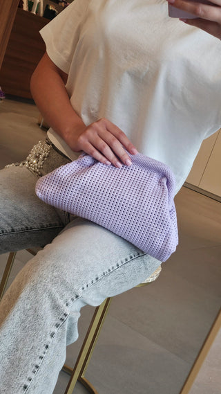 Pochette morbida tessuto verde acqua o lilla