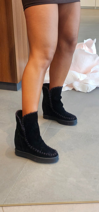 Stivaletti camoscio nero Full Upp Ciliegia