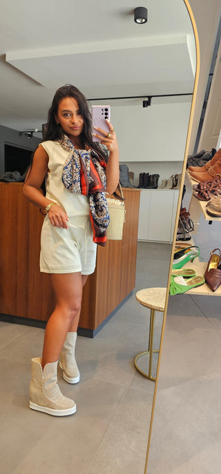 Stivaletti camoscio beige Full Upp Ciliegia